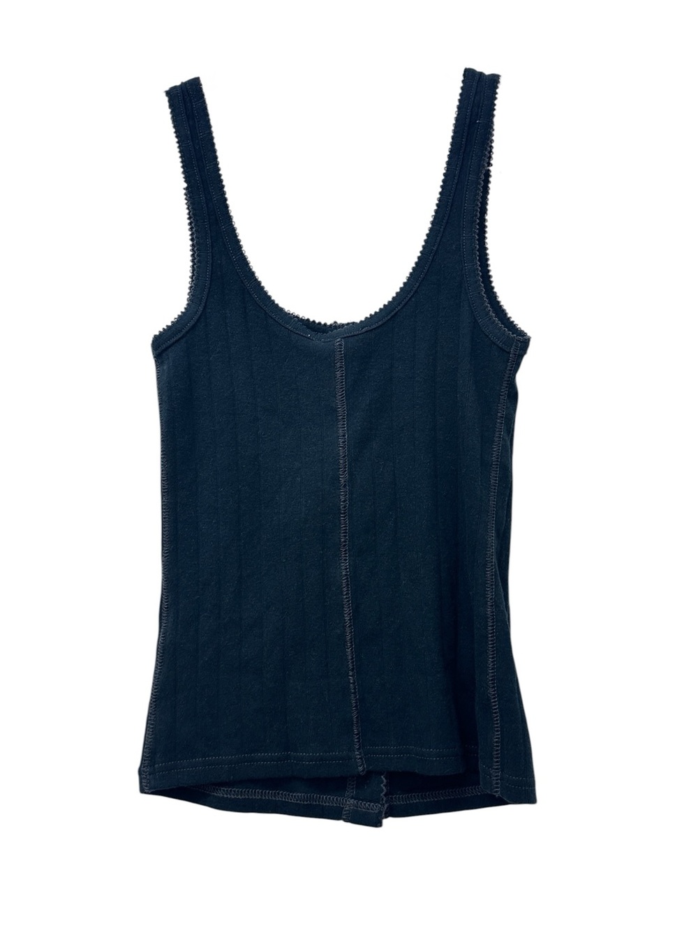 NWT Free People End Game Pointelle Tank in Black - Picture 7 of 8